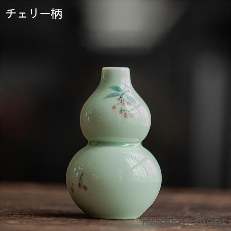 新品未使用】花瓶 景徳鎮 装飾花瓶 中国陶器 葫蘆花瓶飾り 海棠
