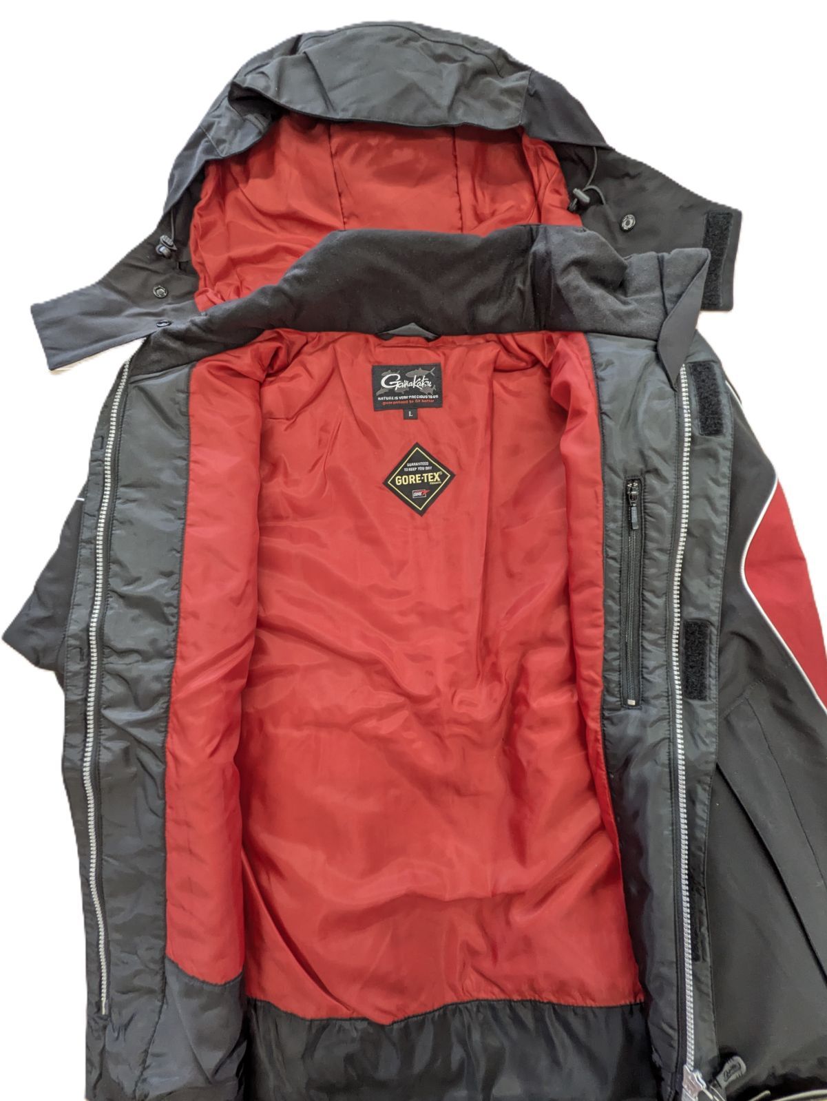 1）【中古品】☆美品☆ がまかつ ゴアテックスウィンドアップレイン