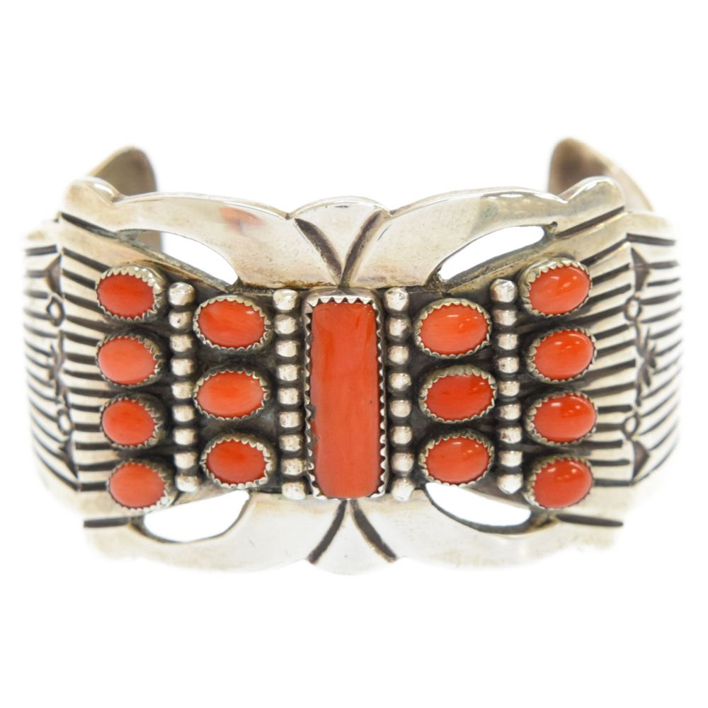コーラル トップ インディアンジュエリー コーラルレッドバングル