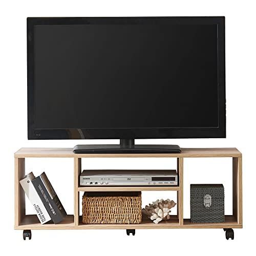 Vanlent テレビ台 キャスター付き テレビボード ローボード 幅1000mm 奥行296mm 高さ380mm 24型 32型 46型 移動式 Free ナチュラル