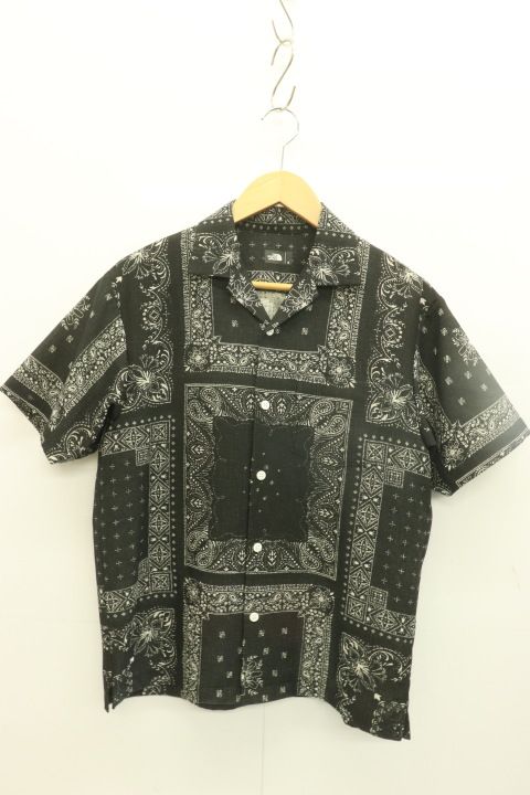 THE NORTH FACE メンズ半袖シャツ S S S Climbing Summer Shirt THE NORTH FACE S 黒 ブラック 総柄