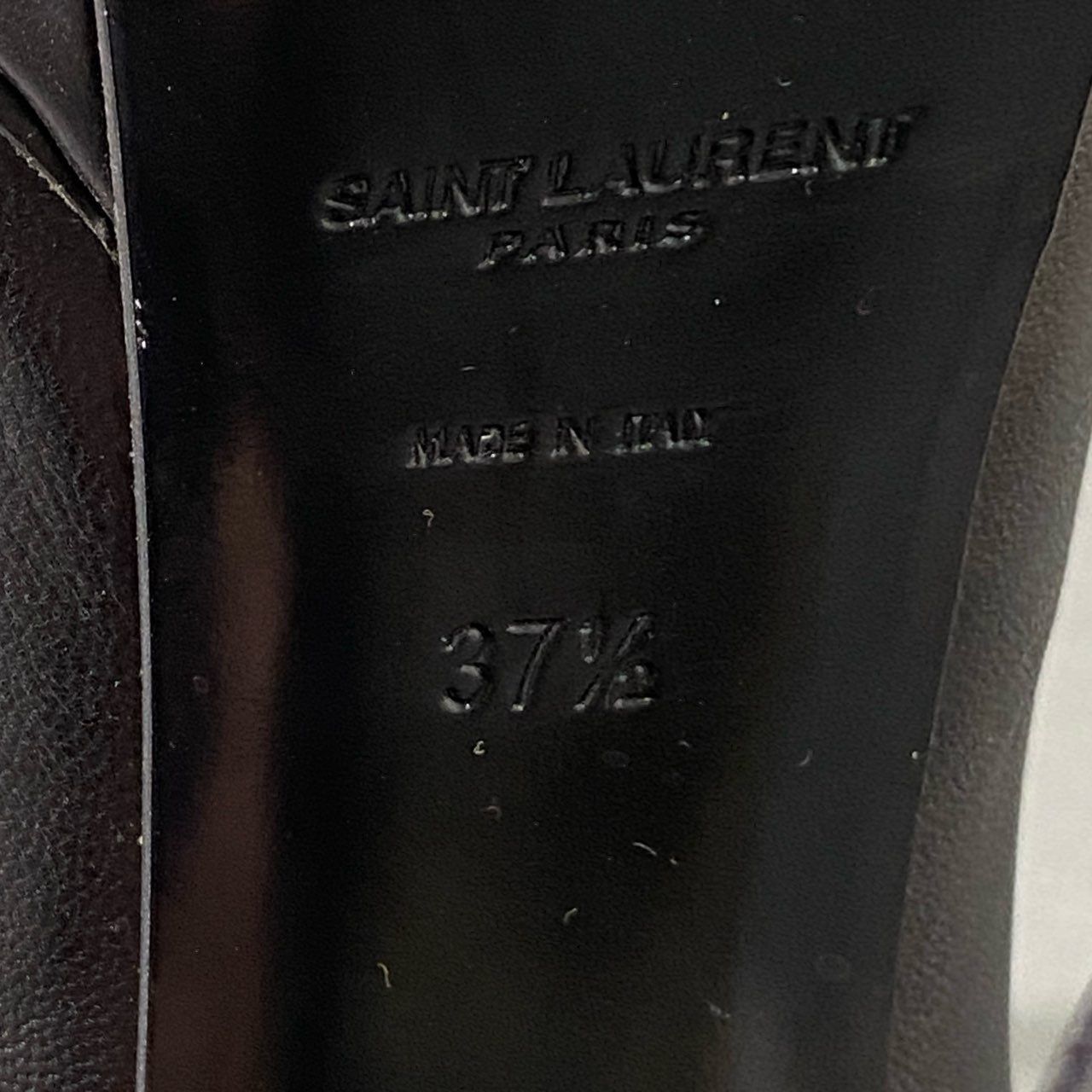 3d16 SAINT LAURENT PARIS サンローランパリ ピンヒール 編み上げデザイン レザーパンプス 37 1/2 ブラック レディース 靴