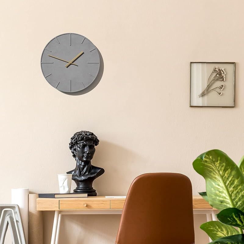 シンプルデザイン　掛け時計 静音 セメント製　モダン　シック モダン シンプルデザイン シック 掛け時計 静音 セメント製 ☆シンプル