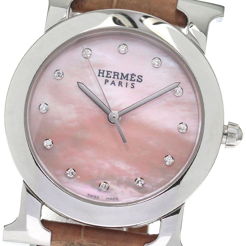 エルメス HERMES HR1.510 Hウォッチ ロンド デイト クォーツ