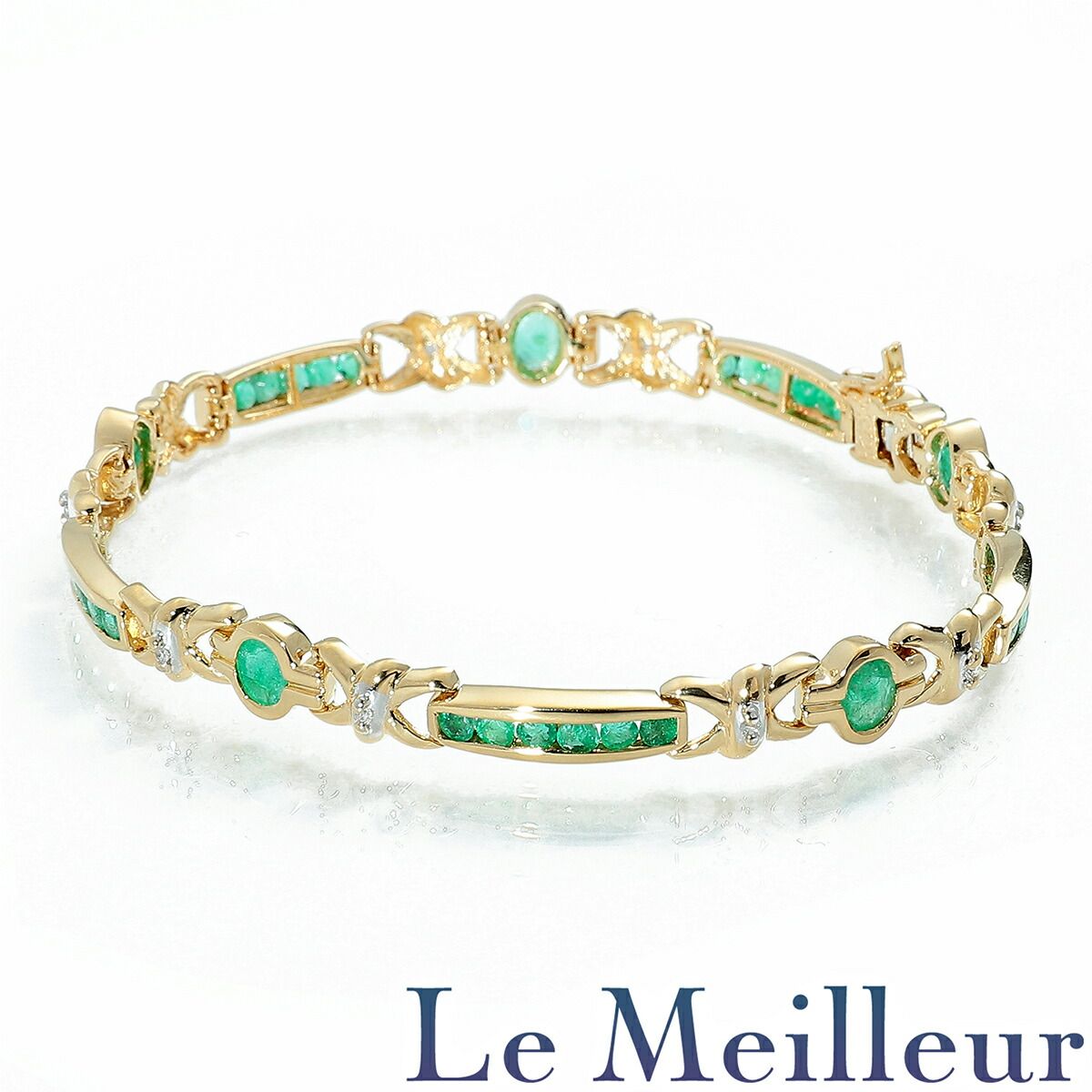 ブレスレット エメラルド 2.53ct ダイヤモンド K18 中古 プレラブド  