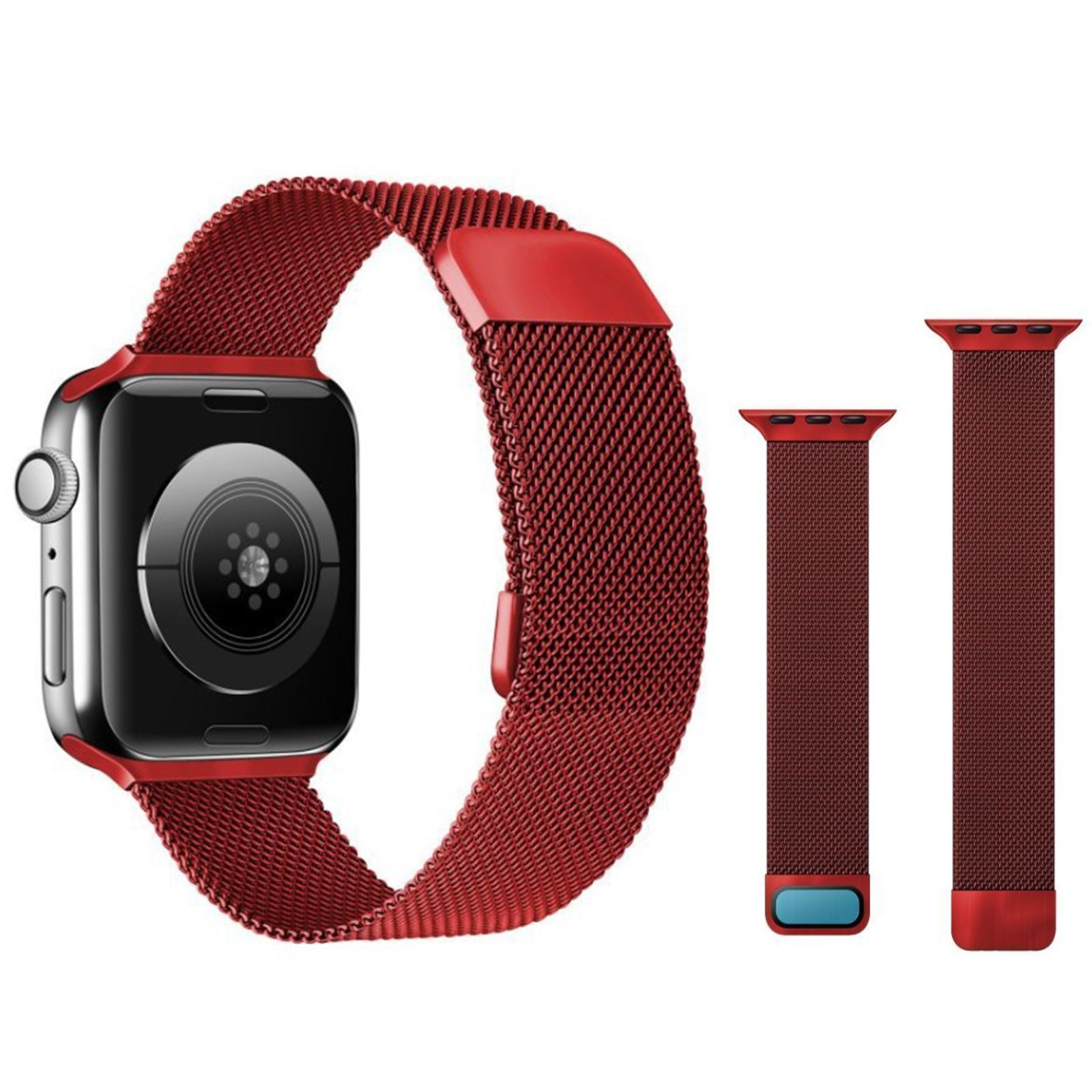 Apple Watch フェイクレザーバンド ベルト アップルウォッチ 赤 - 時計