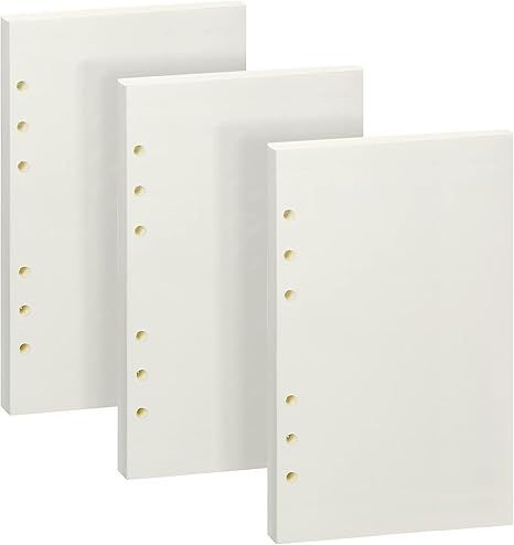 【在庫処分】HYWRFD 手帳リフィル システム手帳リフィル ルーズリーフ用 バインダー用 バイブル A6サイズ 白紙 ビジネス手帳 専用リーフ リフィル用紙 詰め替え用紙 厚型 A6 6穴 45枚*3冊