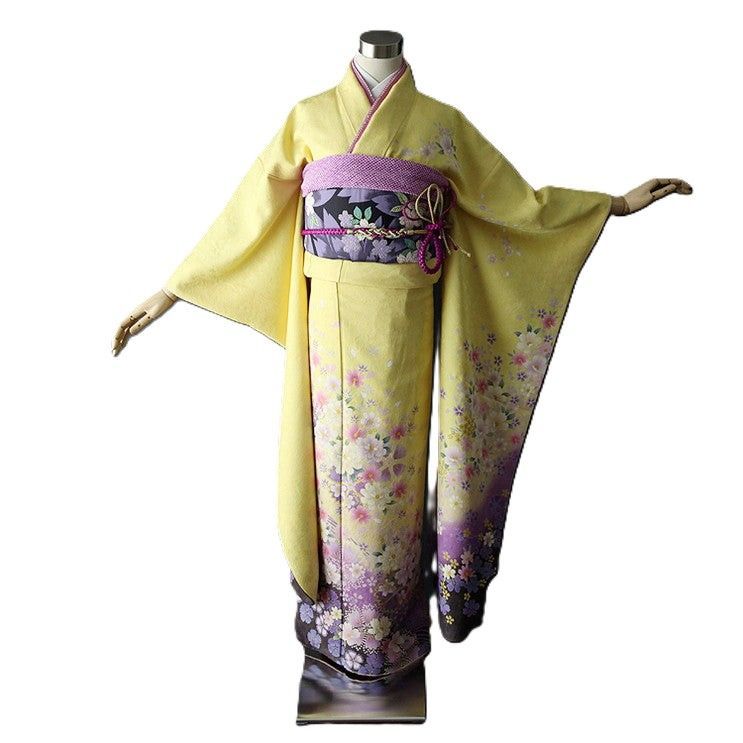 非常に高い品質 黄 身長147-162cm 振袖 ye-003 メルカリ - 着物・浴衣
