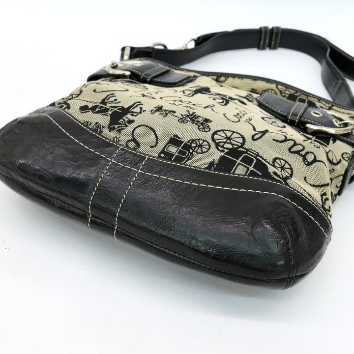 COACH コーチ ショルダーバッグ ブラック ホース アンド キャリッジ 