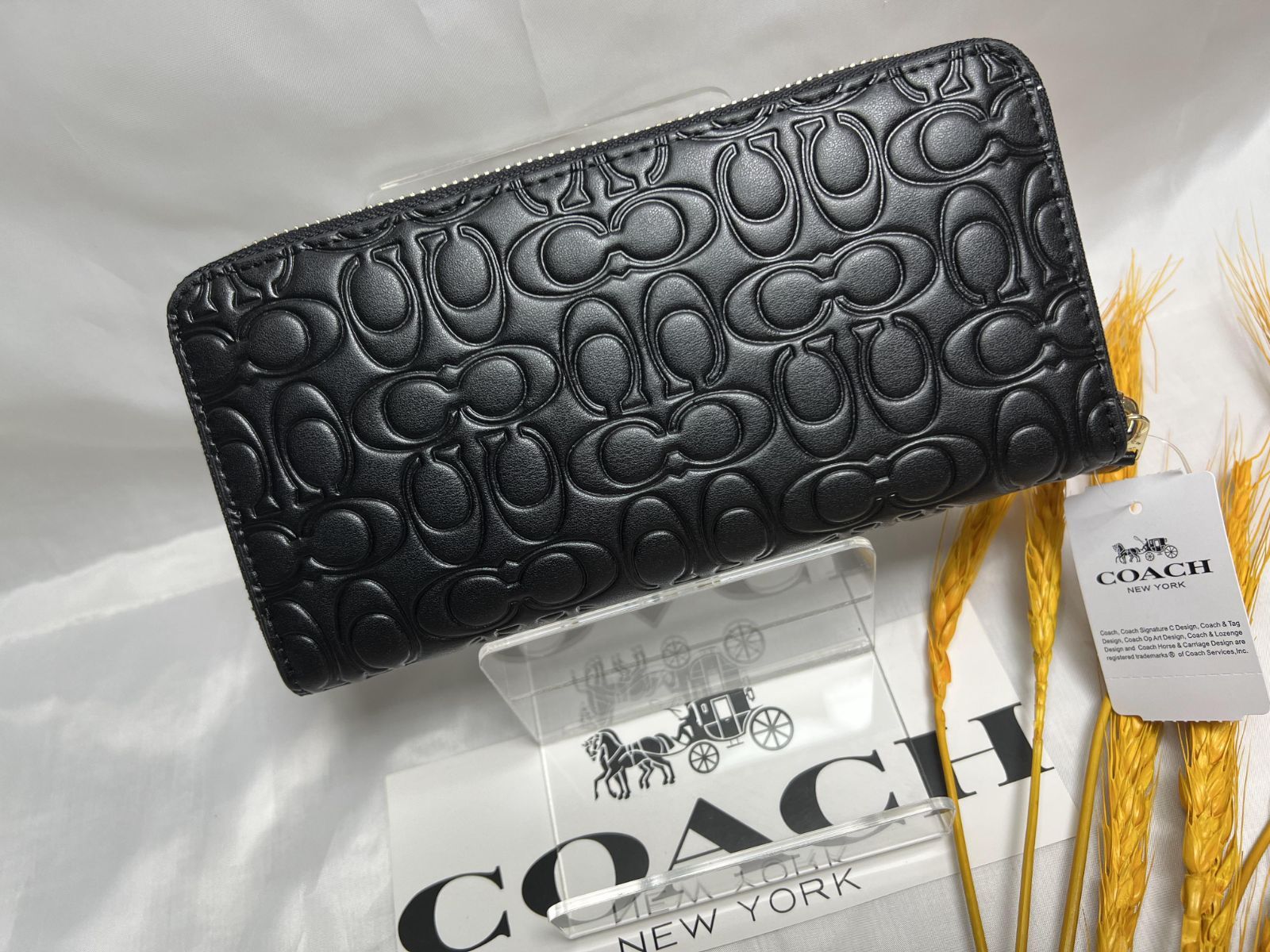 COACH 長財布 コーチ 財布 シグネチャー 立体 ラウンドファスナー