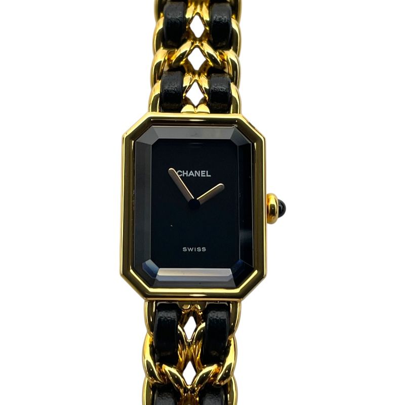 シャネル CHANEL プルミエール L H0001 ブラック GP レディース 腕時計