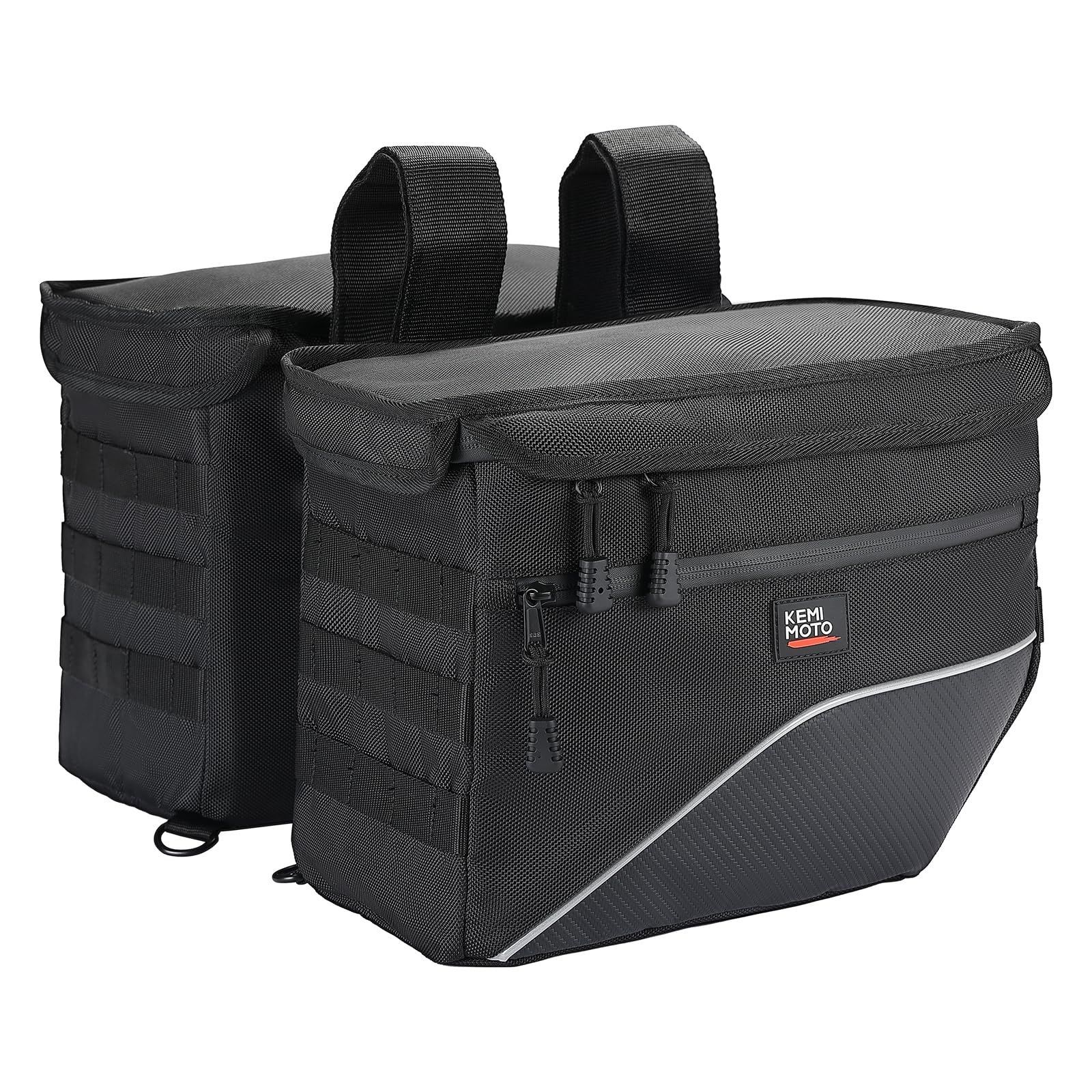 ブラック_26L KEMIMOTO バイク バッグ 汎用 サイドバッグ 装着簡単 ツーリングバッグ 撥水 26L バイク用 サイドバッグ 耐久性 オートバイ キャンプツーリング アウトドア 収納 グリーン 適格請求