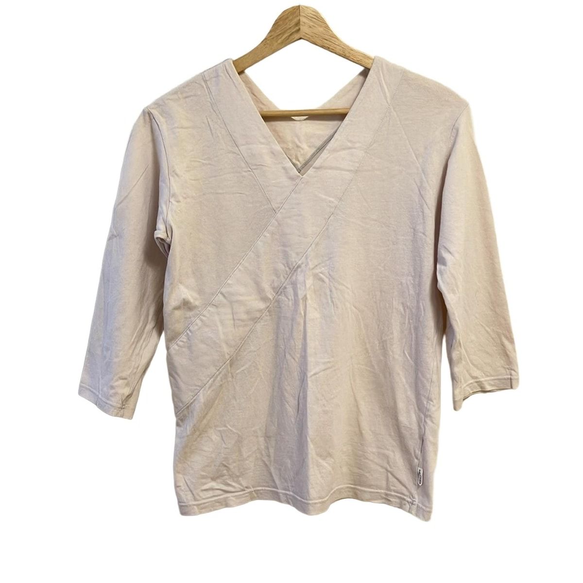 ソウソウ SOU・SOU - ブルー レディース Vネック/七分袖/ひざ丈 ワンピース 中古SOU・SOU(ソウソウ) 七分袖Tシャツ Vネック⁄Wacoal⁄interior