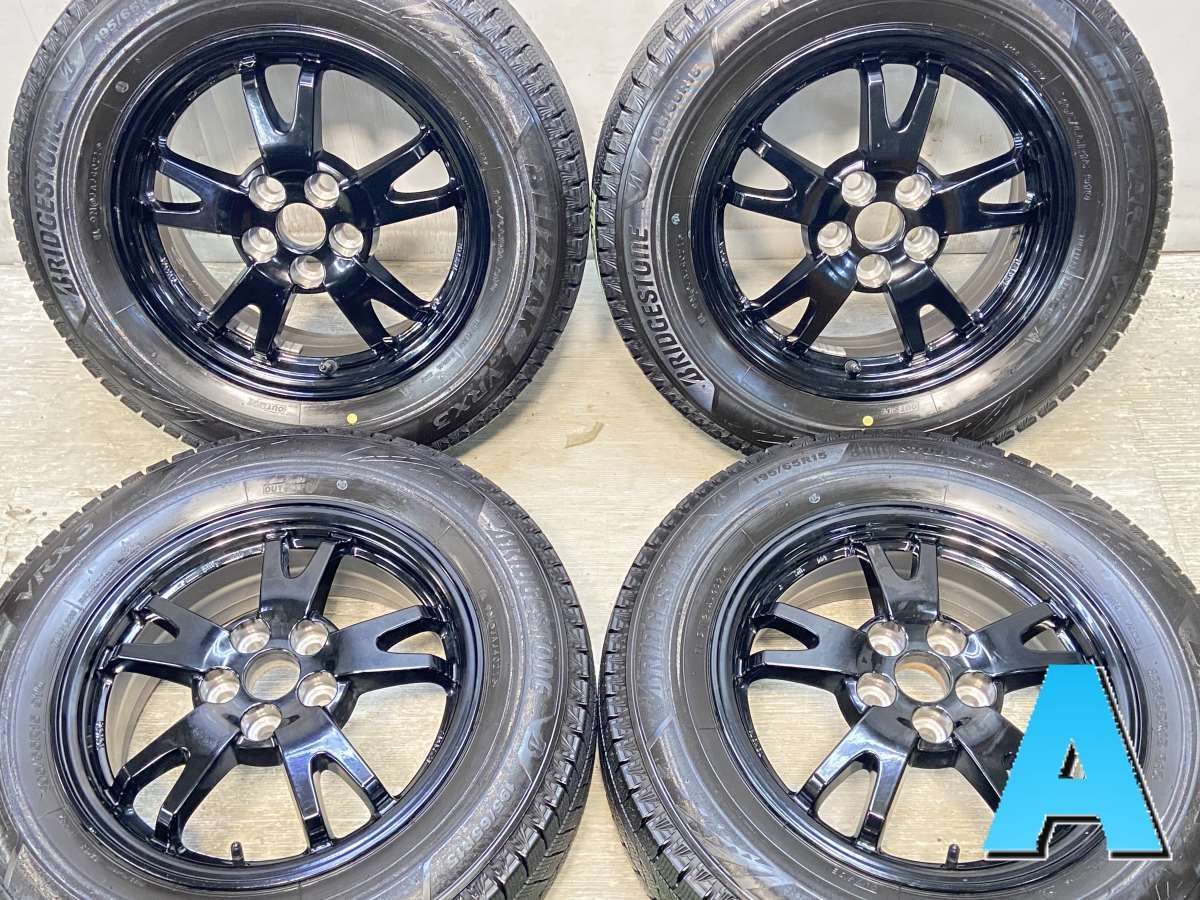 スタッドレスタイヤ 195/65R15 ホイール 4本 5-100 プリウス CT200 ウィッシュ C-07 15インチ DUNLOP スタッドレスタイヤ 195⁄65R15 4本セット 新品