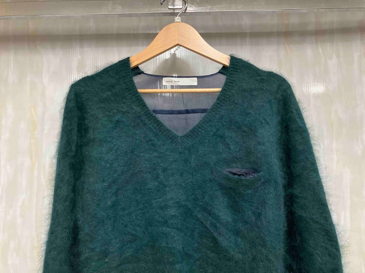 最高級のスーパー sacai luck アンゴラ チュール切替 長袖ニット ラック サカイ トップス