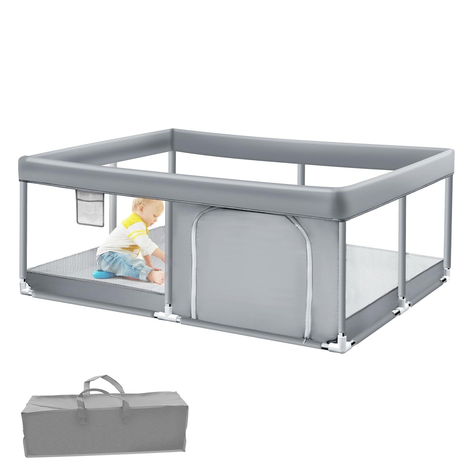 Areden ベビーサークル フェンス ベビーフェンスサイズ 150x180x65cm簡単 洗える 洗えてたためる 省スペース 室内外対応 堅固さ 耐久性 子供 軽量 長方形 安全 グッズ 柵 折り畳み 遊び用のサークル 持ち運び便利 キッズスペース 幼