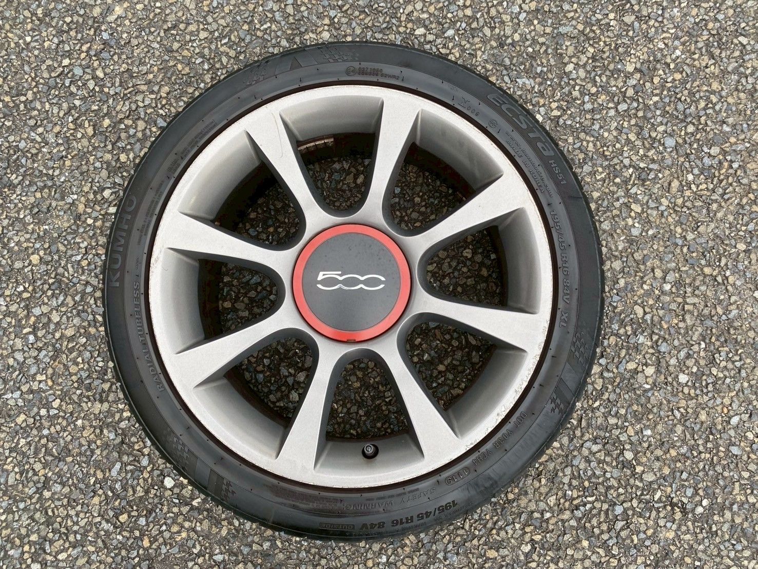 ①送料込み　FIAT500 スポーツプラス 16インチ　純正アルミホイール4本 ①送料込み FIAT500 スポーツプラス 16インチ 純正アルミホイール4本