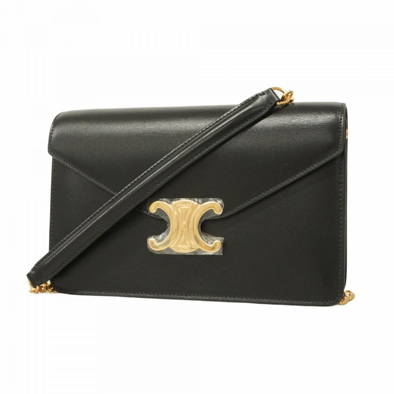 セリーヌ Celine セリーヌ ショルダーウォレット トリオンフ マーゴ レザー ブラック レディース