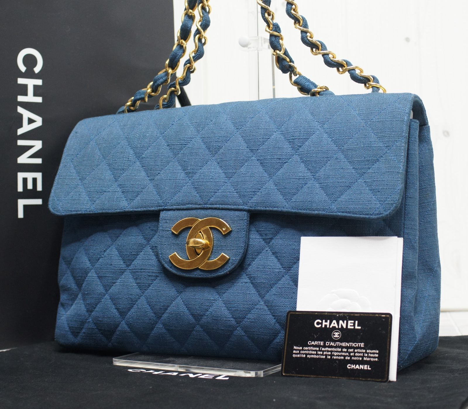 CHANEL シャネル チェーンショルダーバッグ デニム デカマトラッセ
