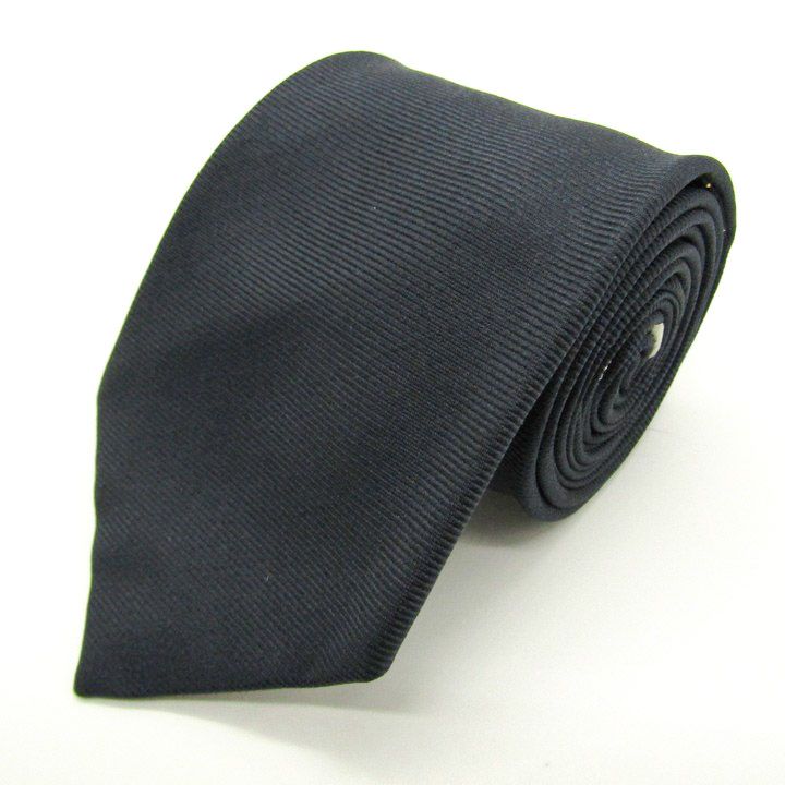 【値下げ】Dominique France 黒 シルク ネクタイ ドミニクフランス クラウン ブランド ネクタイ 旗柄 刺繍 シルク