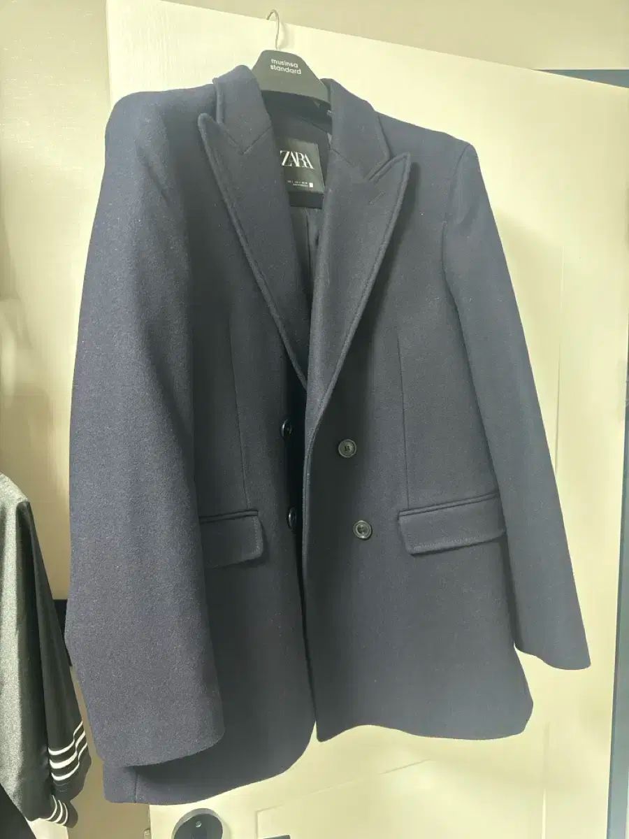 ZARA(ザラ) ネイビー ウール ピーコート L