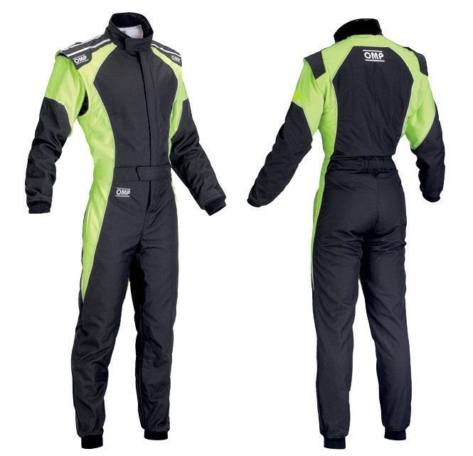 OMP KS-3 SUIT Fluoro ブラック グリーン 44サイズ レーシングカート