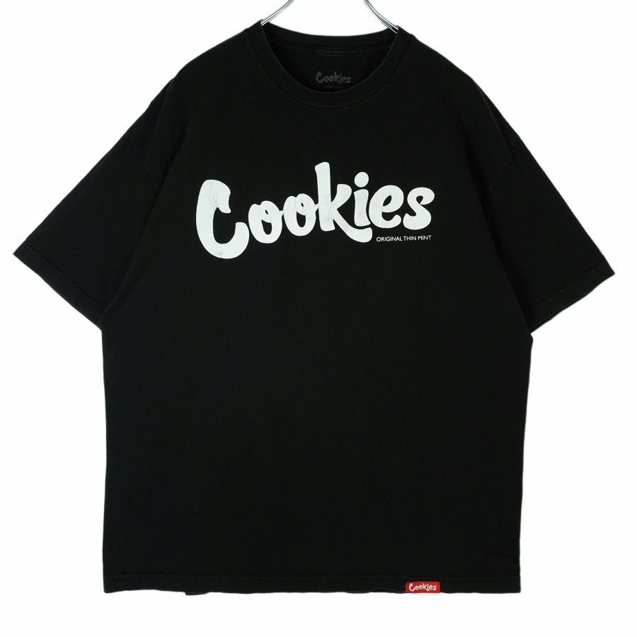 クッキーズCookies半袖Tシャツロゴプリントピスタグ黒ブラック白  