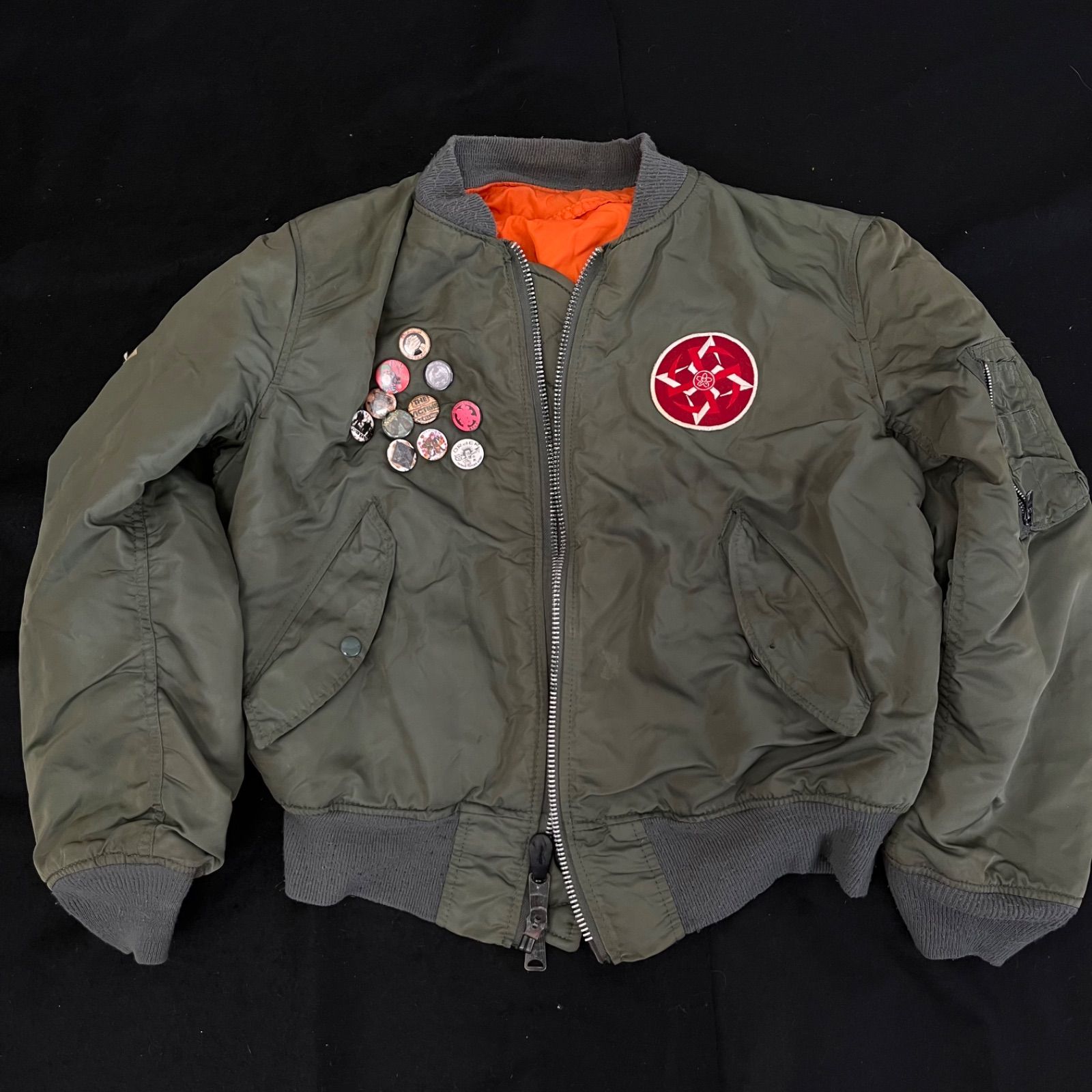 MA-1 アルファ 旧タグ USA 稀少 美品 ALPHA INDUSTRIES 90s USA製 黒タグ バックロゴ MA-1