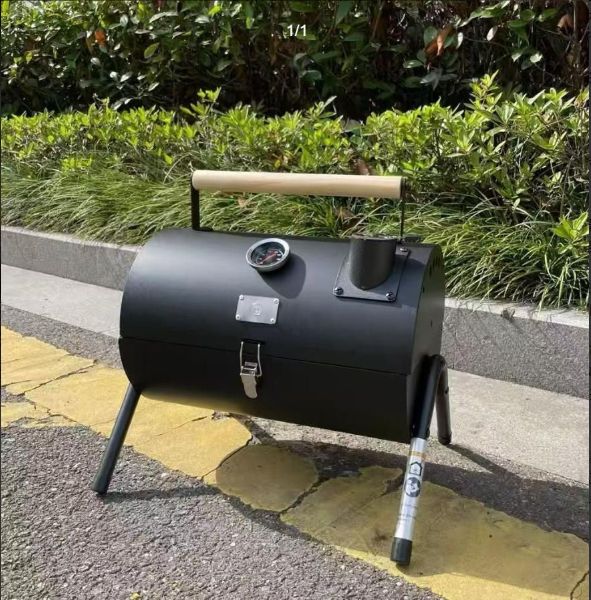 一緒にBBQします!屋外キャンプ携帯用温度計両面焼き網スモークオーブン