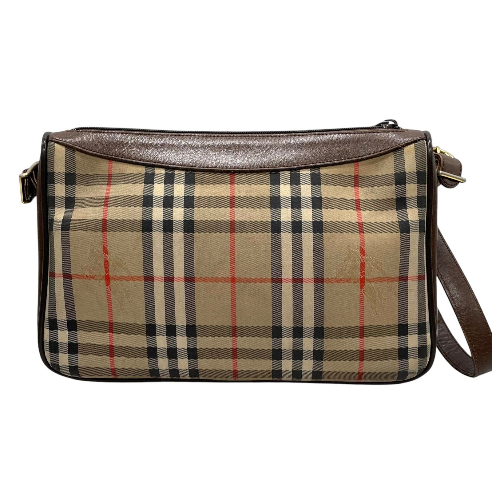 BURBERRY バーバリー ハンドバッグ ノバチェック キャンバス レザー 本  