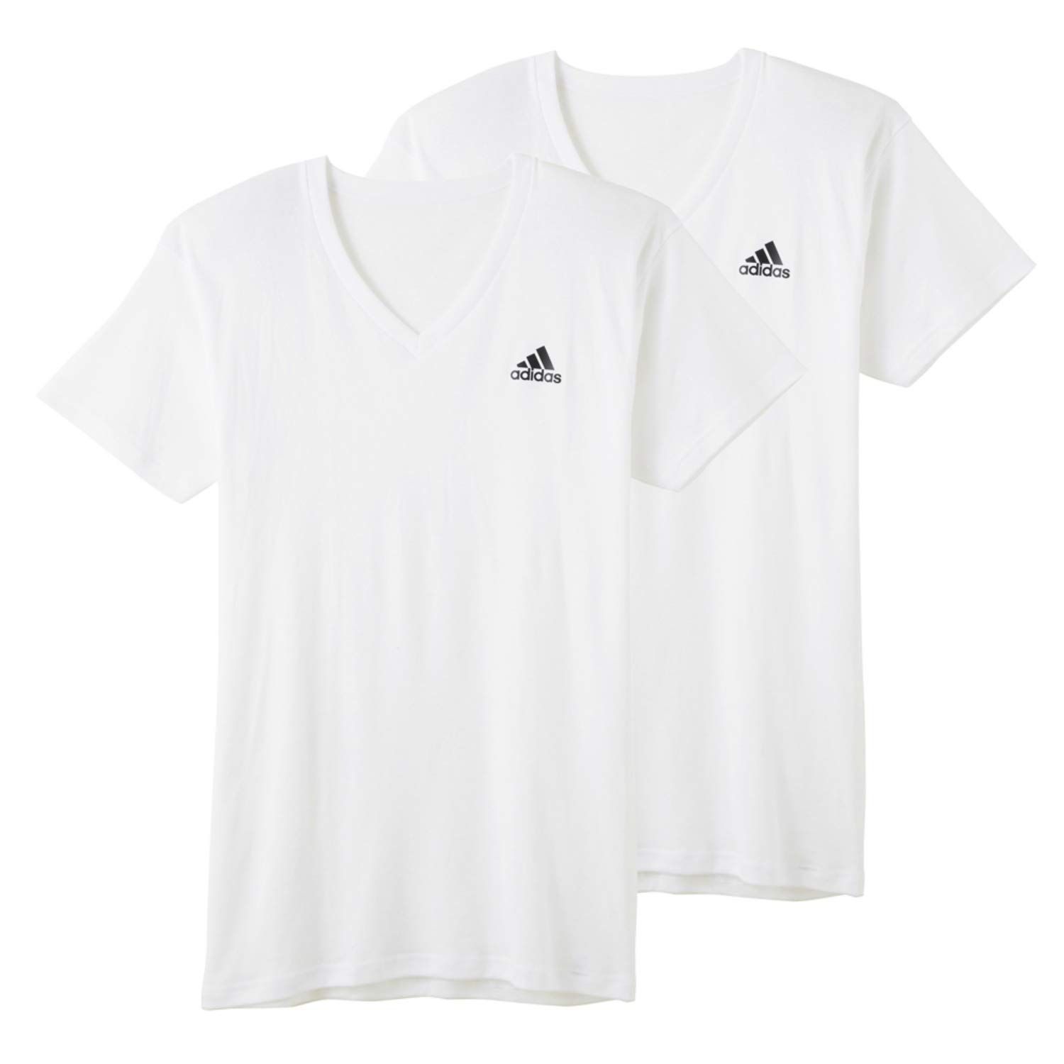 [アディダス] Tシャツ Vネック 2枚組 APB0152 メンズ ホワイト LL [ホワイト] [Free Size]