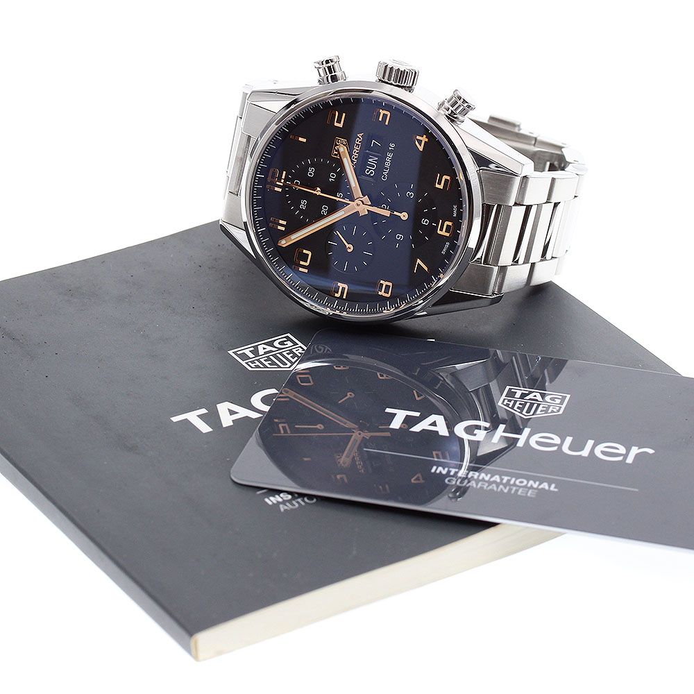 タグホイヤー TAG HEUER CV2A1AB カレラ キャリバー16 クロノグラフ デイデイト 自動巻き メンズ保証書付き_819590 -  メルカリ