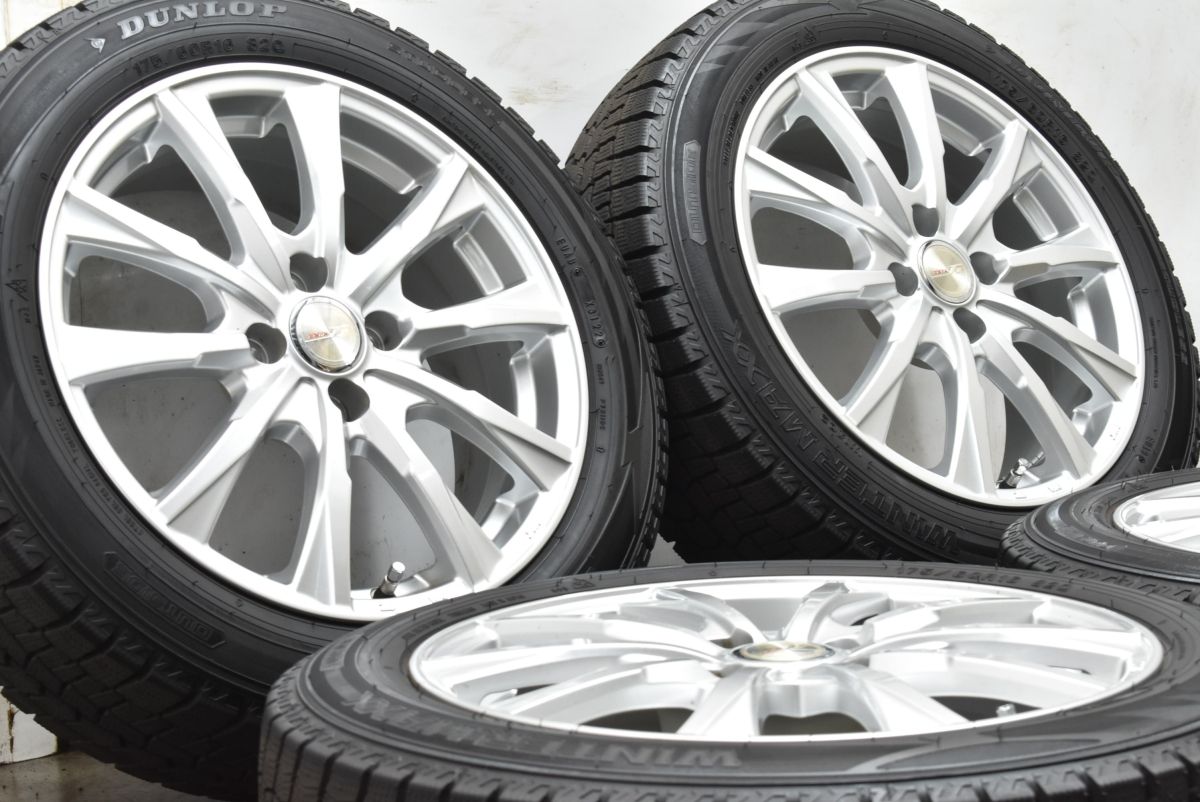 バリ溝 Weds JOKER 16in 6J 40 PCD100 ダンロップ ウィンターマックス WM02 175 60R16 アクア フィット ノート MAZDA2 デミオ