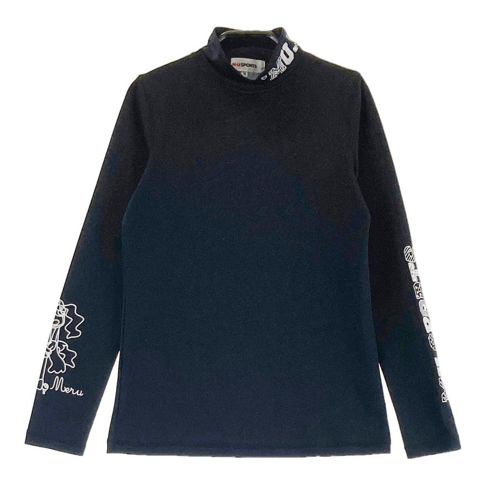 サイズ：38 M.U SPORTS エムユースポーツ  ハイネック 長袖インナーTシャツ  ブラック系 [240101375605]# ゴルフウェア レディース ストスト