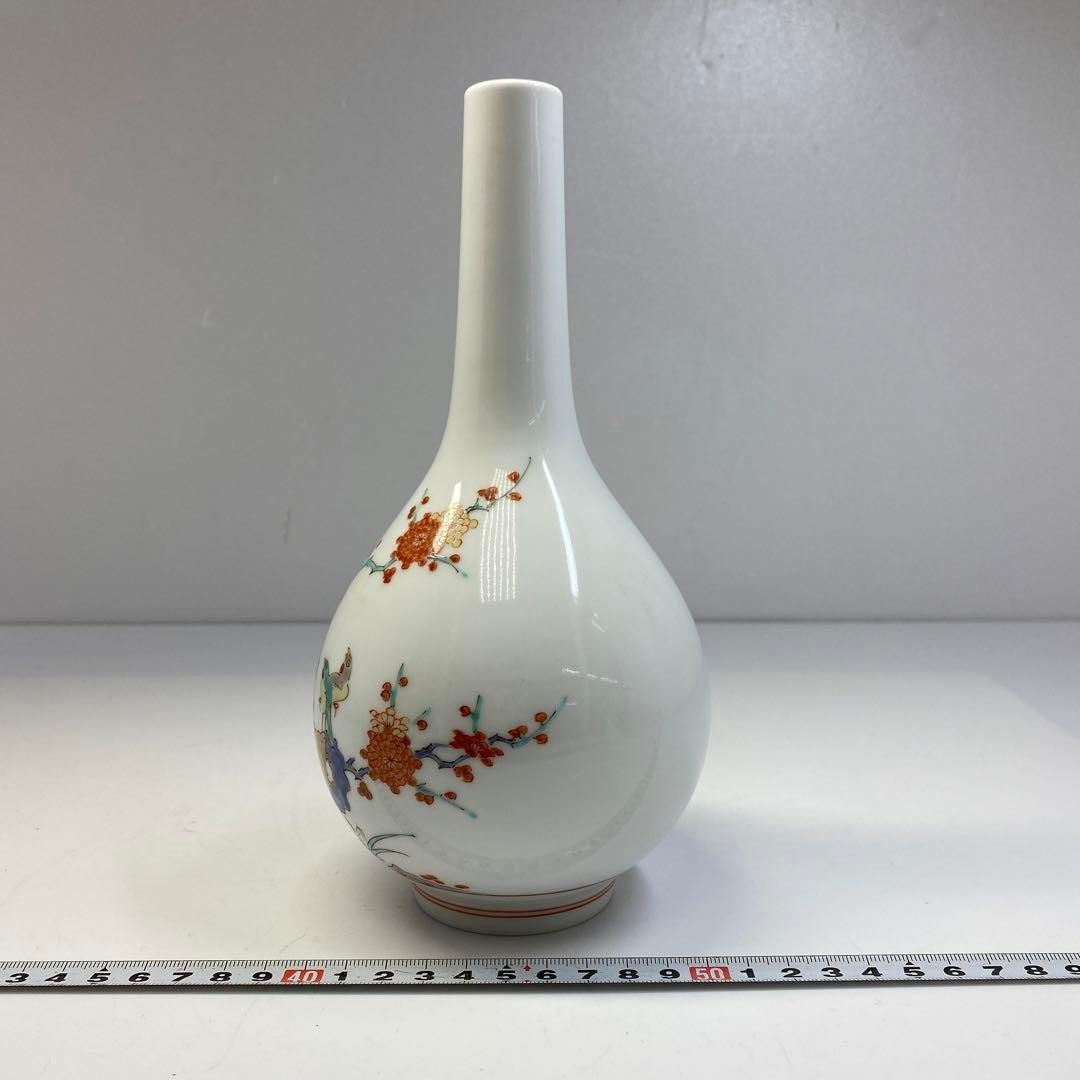 酒井田柿右衛門 梅鳥図花瓶 高さ23㎝ 東里6-0623 アートコレクション 陶芸 