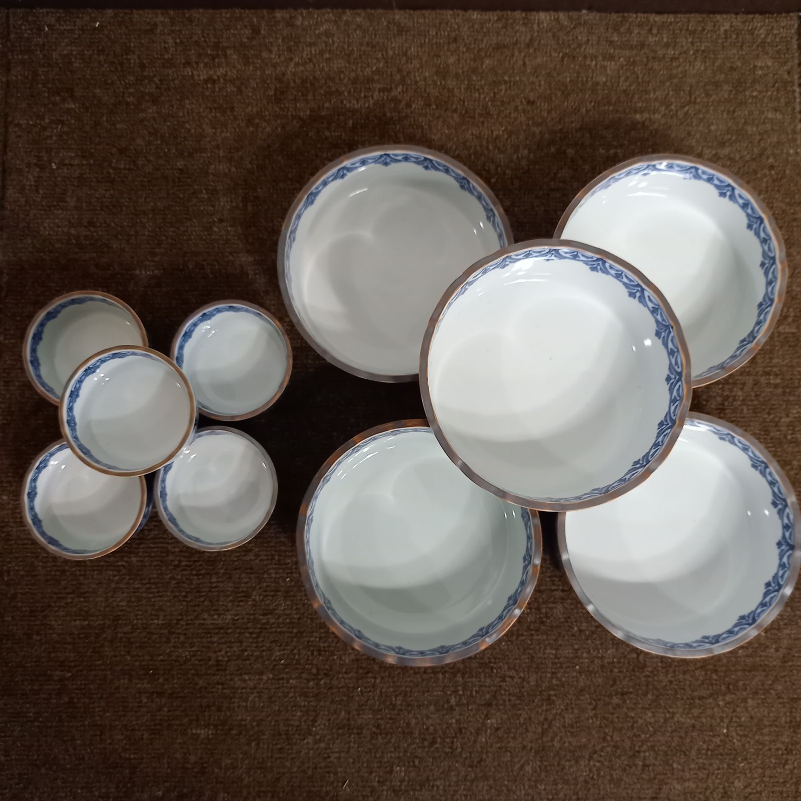 五良太甫呉祥瑞造 祥瑞染付 中鉢 小鉢 各5客セット