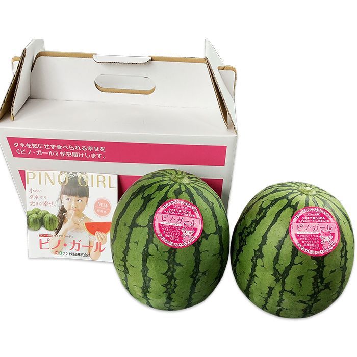 ６５００円・４玉入り「すいかランキング第1位」「ピノガール」種まで食べられます 5850円・「すいかランキング第1位」「ピノガール」種まで