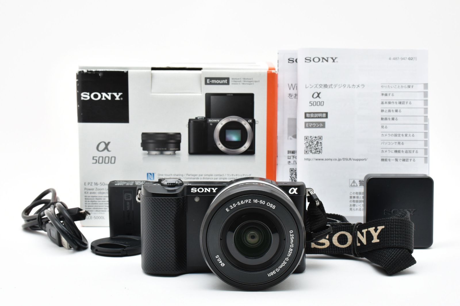 ソニー SONY α5000 ILCE-5000L ミラーレス一眼 パワーズームレンズキット ブラック ＋ E PZ 16-50 3.5-5.6 OSS A0581