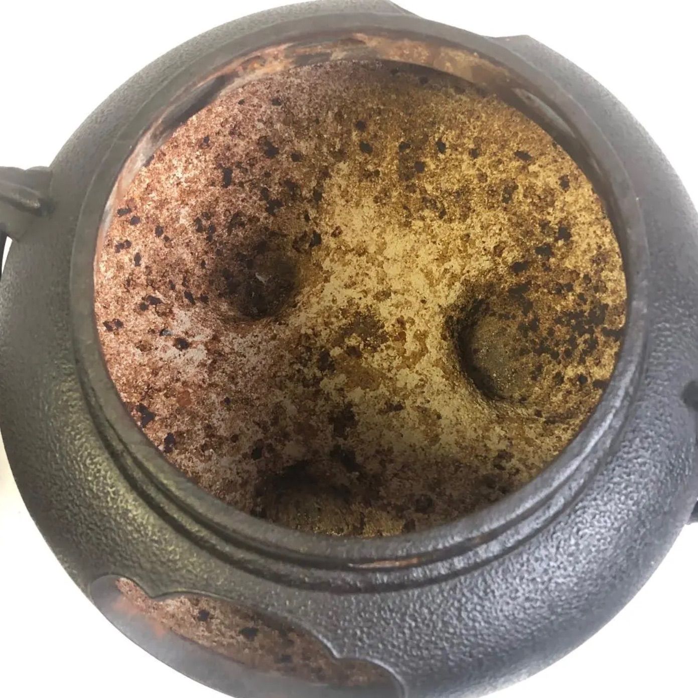 【茶釜】鬼面　焼抜釜（風炉） 鉄鬼面風炉釜 切合釜 茶道具 s8 - メルカリ
