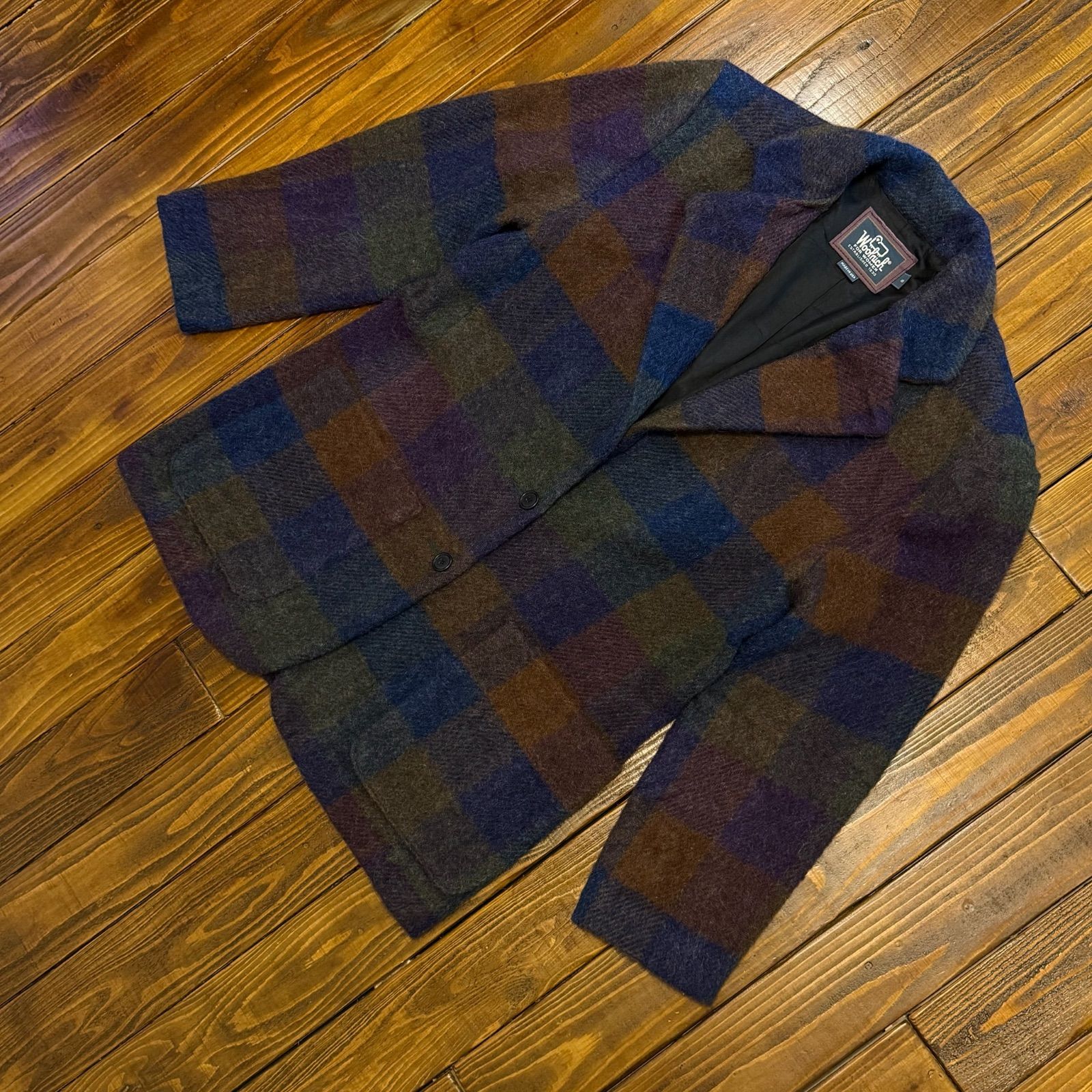 USA製【Woolrich ウールリッチ】チェック柄モヘア混テーラード 