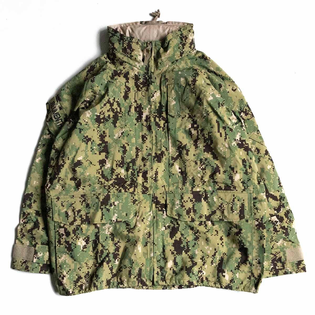 【極美品/希少サイズ】US.NAVY【GORE-TEX ゴアテックス マウンテンパーカー ジャケット】LARGE-SHORT デジカモ エクワックス 25030238