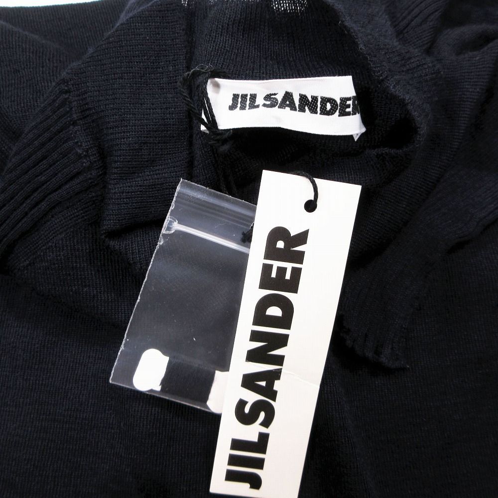 ジルサンダー JIL SANDER カシミヤ シルク 五分袖 ニット セーター 薄手 ハイネック カットソー 38 S ネイビー ur46 【中古】 ジルサンダー JIL SANDER カシミヤ シルク 五分袖 ニット