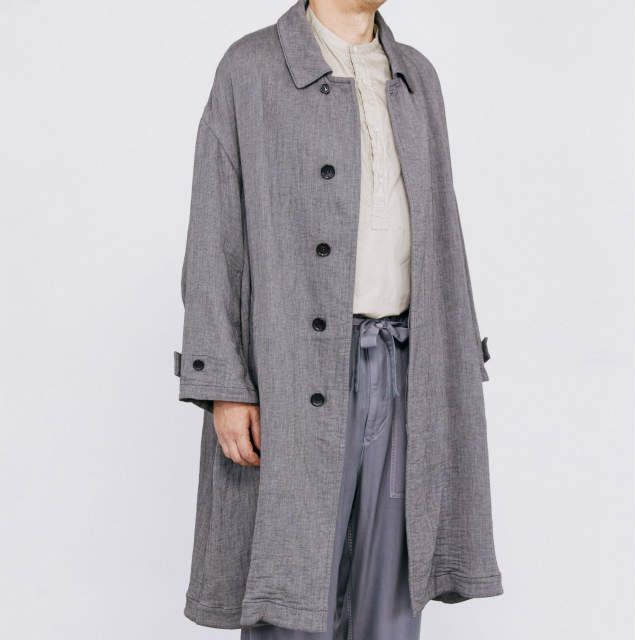 新品 Graphpaper グラフペーパー 日本製 Gauze Oversized Soutien Collar Coat ガーゼオーバーサイズステンカラーコート GU191-10038 2 D.GRAY アウター g8630