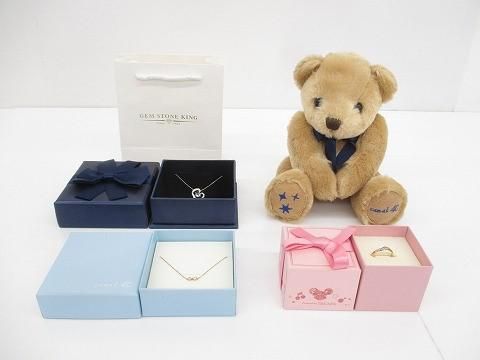 4℃ THE KISS他 ネックレス 指輪 ブレスレット オルゴール付きぬいぐるみ 4点 K10 シルバー アクセサリー レディース