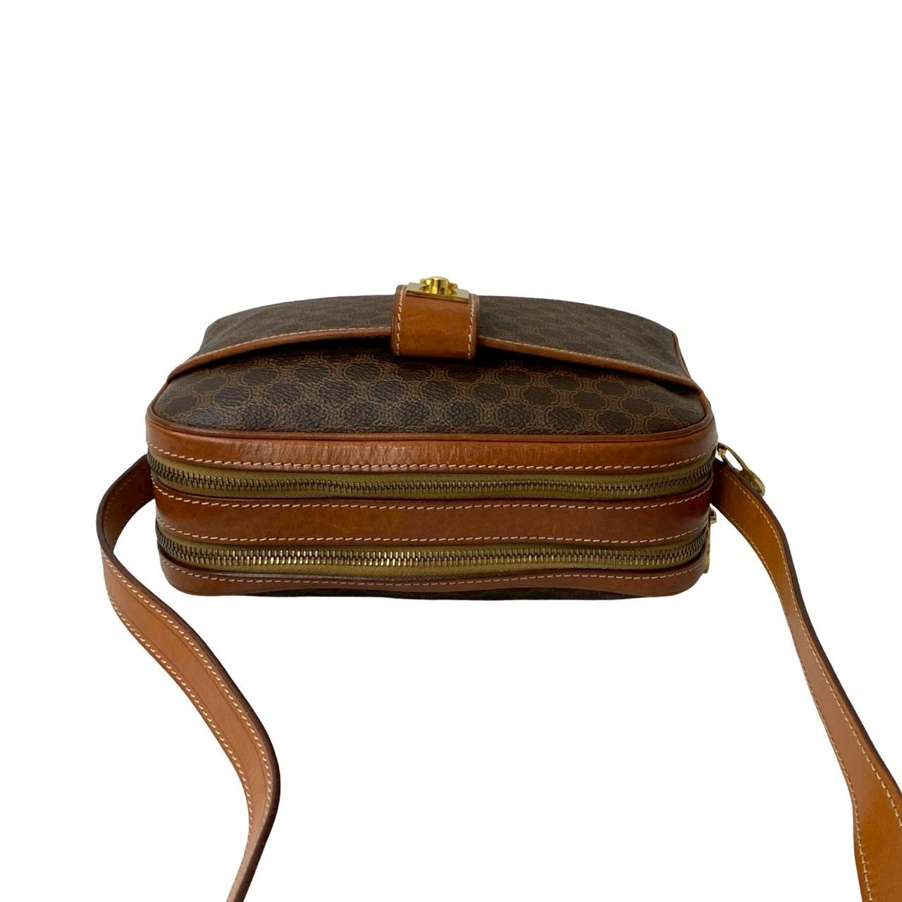 極 美品 CELINE セリーヌ マカダム ブラゾン ロゴ 柄 リング金具 