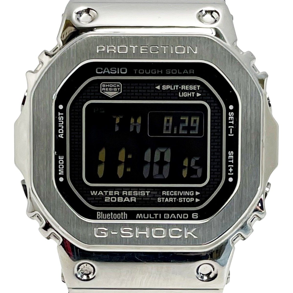 CASIO カシオ G-SHOCK GMW-B5000-1JF シルバー×ブラック 電波ソーラー デジタル フルメタル メンズ 腕時計 - メルカリ