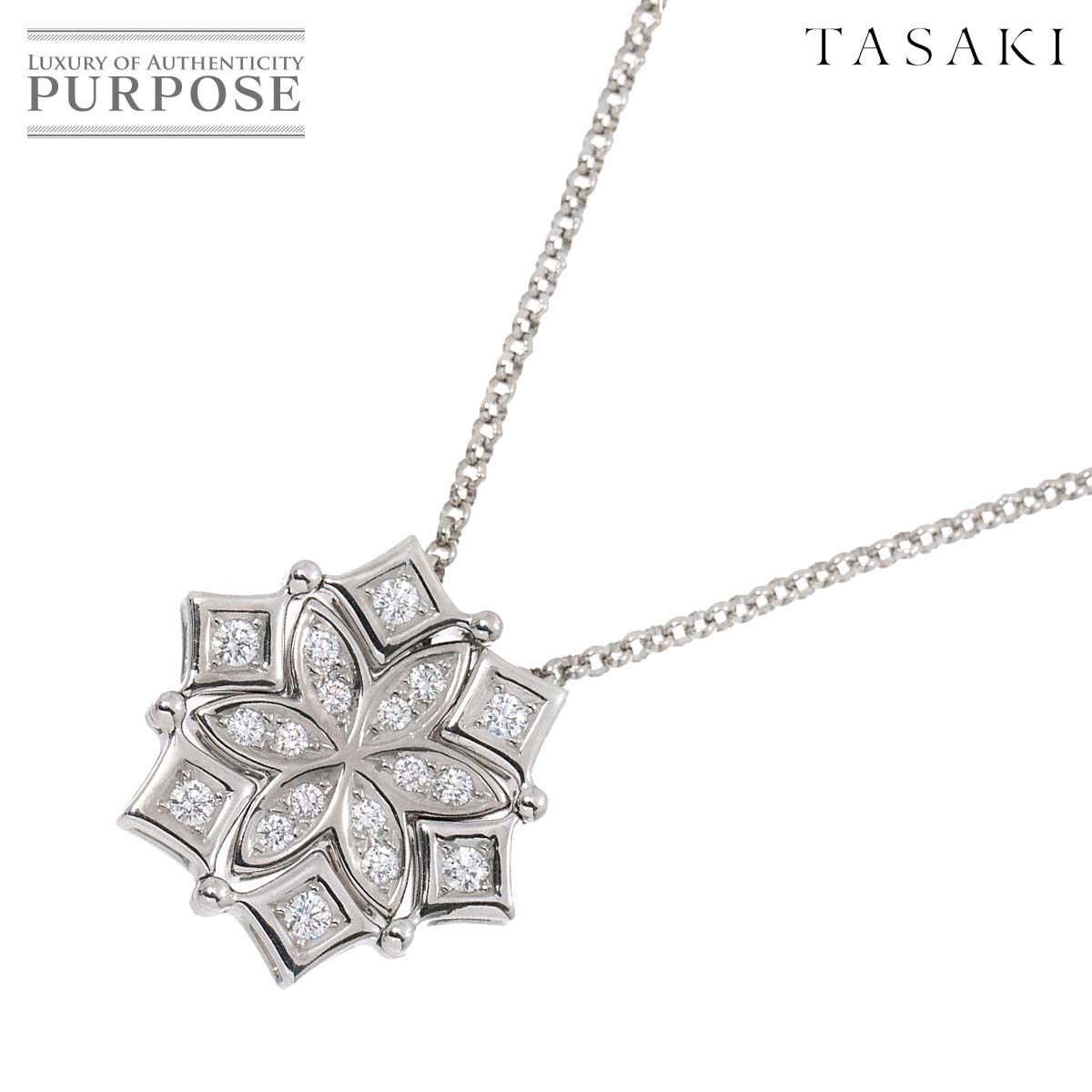 タサキ TASAKI ダイヤ 0.37ct ネックレス 50cm K18 WG ホワイトゴールド 750 田崎真珠 Necklace 90243991