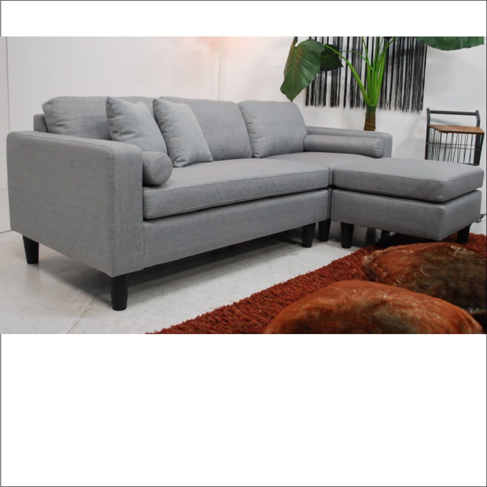 アウトレット 現品限り 一部 カウチソファーセット グレイ 置き方自由自在 ラグジュアリーモダン 191122-s-1839カウチ３点