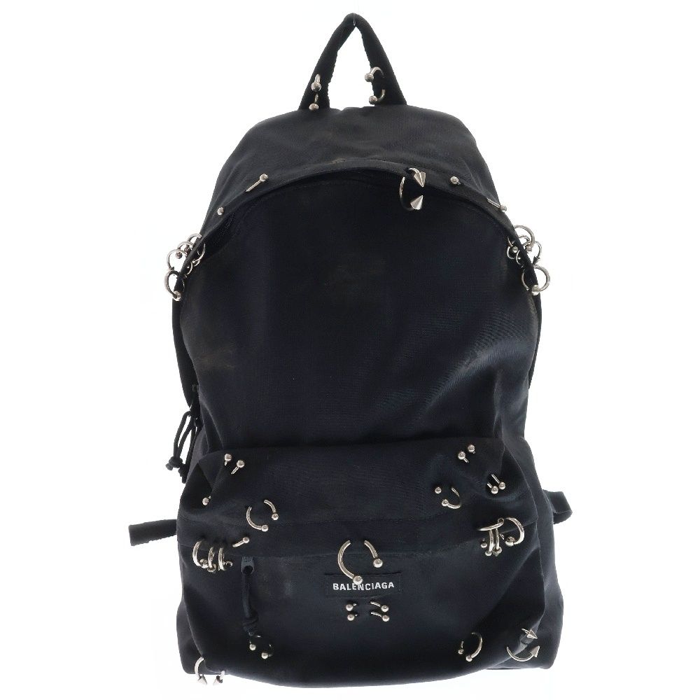 バレンシアガ　エクスプローラー　ピアス　リュック　ナイロン　ブラック　汚れ加工 BALENCIAGA (バレンシアガ) EXPLORER エクスプローラー ピアス
