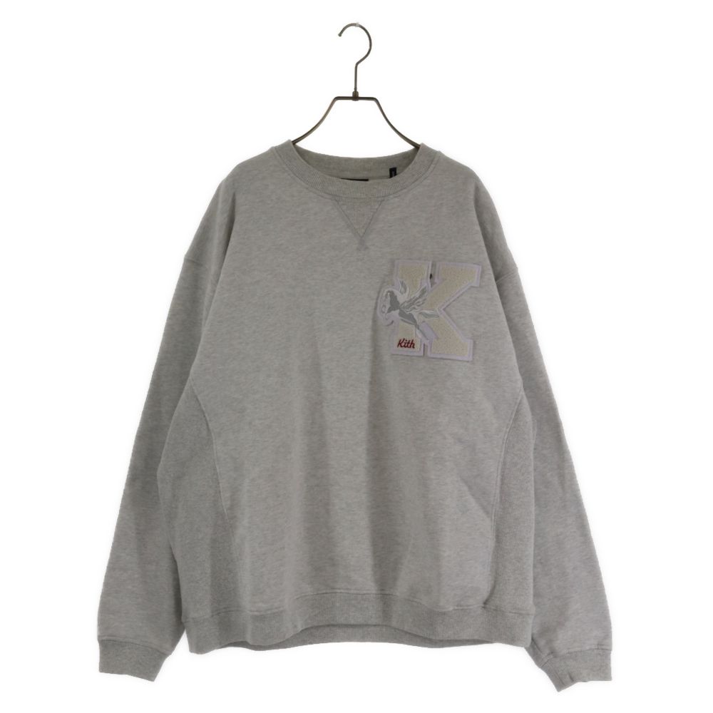KITH ワッペン　スウェット　トレーナー KITH (キス) ワッペンクルーネックスウェット トレーナー XL グレー 22